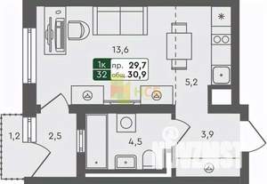 Студия квартира, вторичка, 31м2, 2/4 этаж