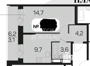 1-к квартира, вторичка, 32м2, 13/17 этаж