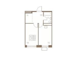 1-к квартира, строящийся дом, 41м2, 16/25 этаж