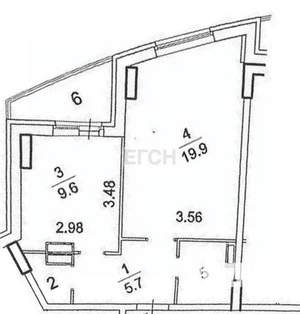 1-к квартира, вторичка, 42м2, 11/19 этаж