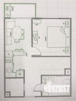 2-к квартира, вторичка, 44м2, 1/23 этаж