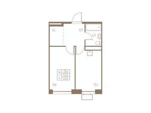 1-к квартира, строящийся дом, 41м2, 22/25 этаж