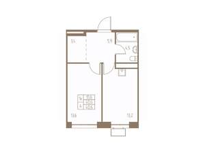 1-к квартира, строящийся дом, 41м2, 25/25 этаж