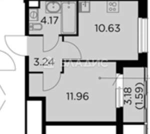 1-к квартира, вторичка, 32м2, 10/14 этаж