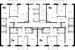 2-к квартира, вторичка, 57м2, 3/17 этаж