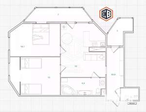 2-к квартира, вторичка, 76м2, 23/25 этаж