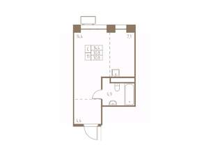 Студия квартира, строящийся дом, 31м2, 16/25 этаж