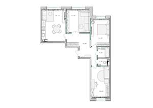 3-к квартира, строящийся дом, 86м2, 17/17 этаж