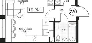 Студия квартира, вторичка, 29м2, 11/17 этаж
