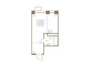 Студия квартира, строящийся дом, 31м2, 18/25 этаж