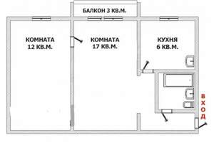 2-к квартира, вторичка, 43м2, 2/4 этаж