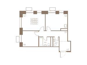 2-к квартира, вторичка, 57м2, 16/25 этаж