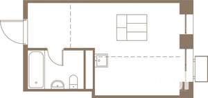 1-к квартира, вторичка, 28м2, 23/25 этаж