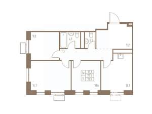 3-к квартира, строящийся дом, 72м2, 23/25 этаж