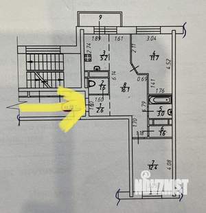 2-к квартира, вторичка, 55м2, 9/16 этаж