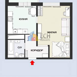 1-к квартира, вторичка, 44м2, 6/14 этаж