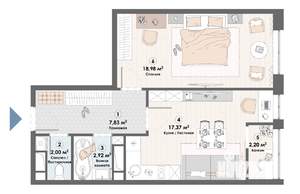 3-к квартира, строящийся дом, 69м2, 19/23 этаж