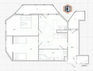 2-к квартира, вторичка, 76м2, 23/25 этаж