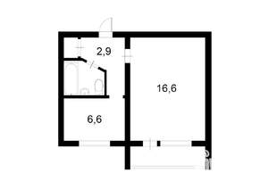 1-к квартира, вторичка, 29м2, 2/9 этаж