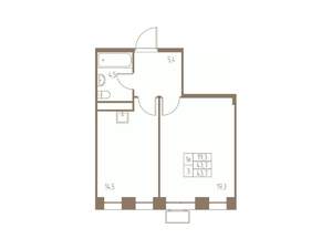 1-к квартира, строящийся дом, 44м2, 21/25 этаж