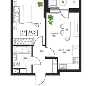 1-к квартира, вторичка, 36м2, 13/17 этаж