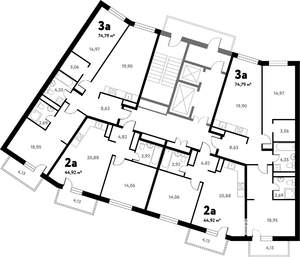 3-к квартира, вторичка, 74м2, 10/17 этаж