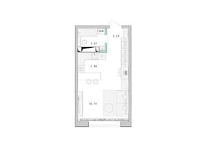 Студия квартира, строящийся дом, 30м2, 4/17 этаж