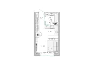 Студия квартира, строящийся дом, 28м2, 16/17 этаж