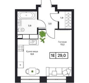 Студия квартира, вторичка, 29м2, 12/17 этаж