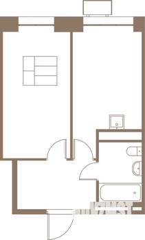 1-к квартира, строящийся дом, 39м2, 23/25 этаж