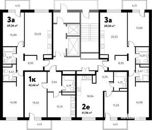 2-к квартира, вторичка, 41м2, 16/17 этаж