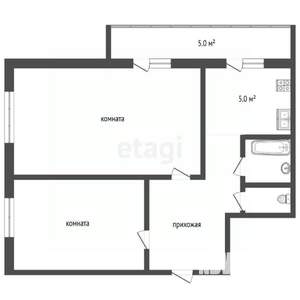 2-к квартира, вторичка, 47м2, 6/17 этаж