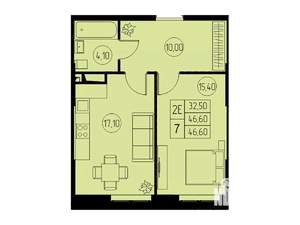 2-к квартира, вторичка, 47м2, 8/23 этаж