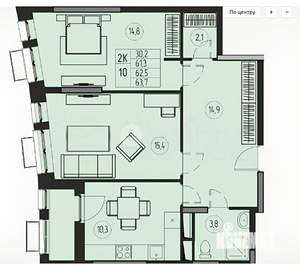 2-к квартира, вторичка, 62м2, 14/22 этаж