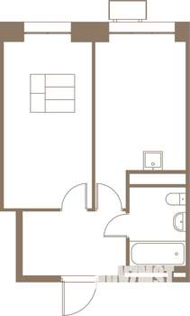 1-к квартира, строящийся дом, 39м2, 18/25 этаж