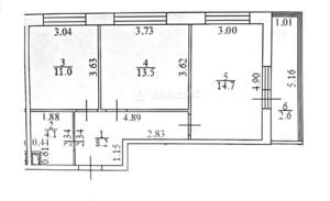 2-к квартира, вторичка, 57м2, 4/11 этаж