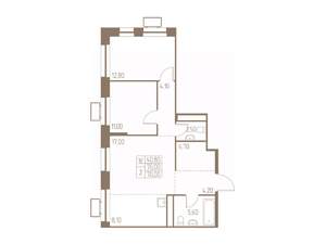 3-к квартира, строящийся дом, 70м2, 17/25 этаж