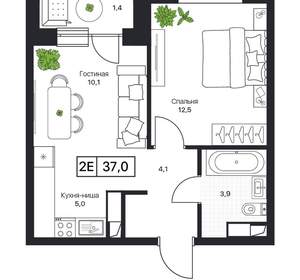 2-к квартира, вторичка, 37м2, 13/17 этаж