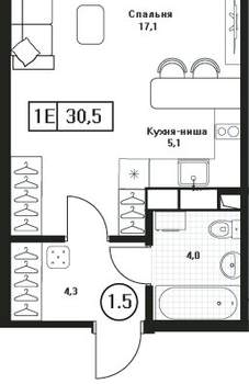 Студия квартира, вторичка, 31м2, 3/17 этаж