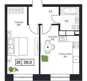 1-к квартира, вторичка, 39м2, 5/17 этаж