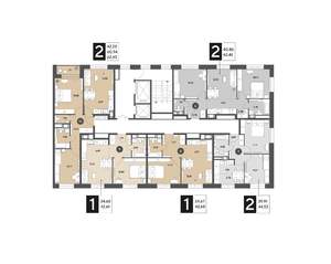 2-к квартира, строящийся дом, 62м2, 5/9 этаж