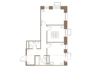 3-к квартира, вторичка, 56м2, 6/25 этаж