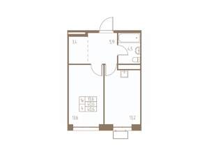 1-к квартира, вторичка, 41м2, 21/25 этаж