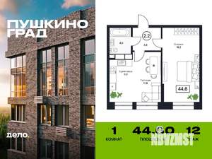 1-к квартира, вторичка, 45м2, 12/13 этаж