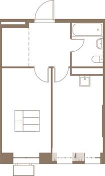 1-к квартира, строящийся дом, 41м2, 2/25 этаж