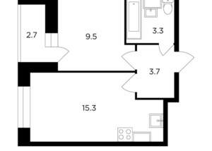 1-к квартира, строящийся дом, 33м2, 5/15 этаж