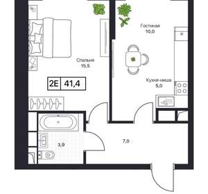 1-к квартира, вторичка, 42м2, 7/17 этаж