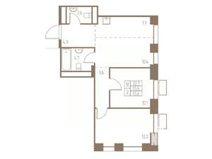 3-к квартира, строящийся дом, 56м2, 4/25 этаж