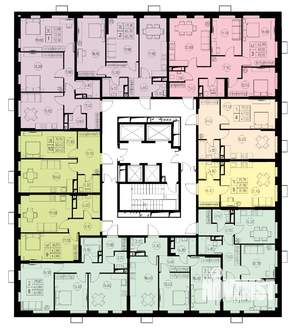 2-к квартира, строящийся дом, 64м2, 21/23 этаж