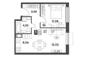 1-к квартира, вторичка, 42м2, 7/15 этаж